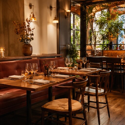 Salle chaleureuse du restaurant